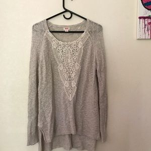 Mossimo Long Sleeve Cream Lace Sweater Size M